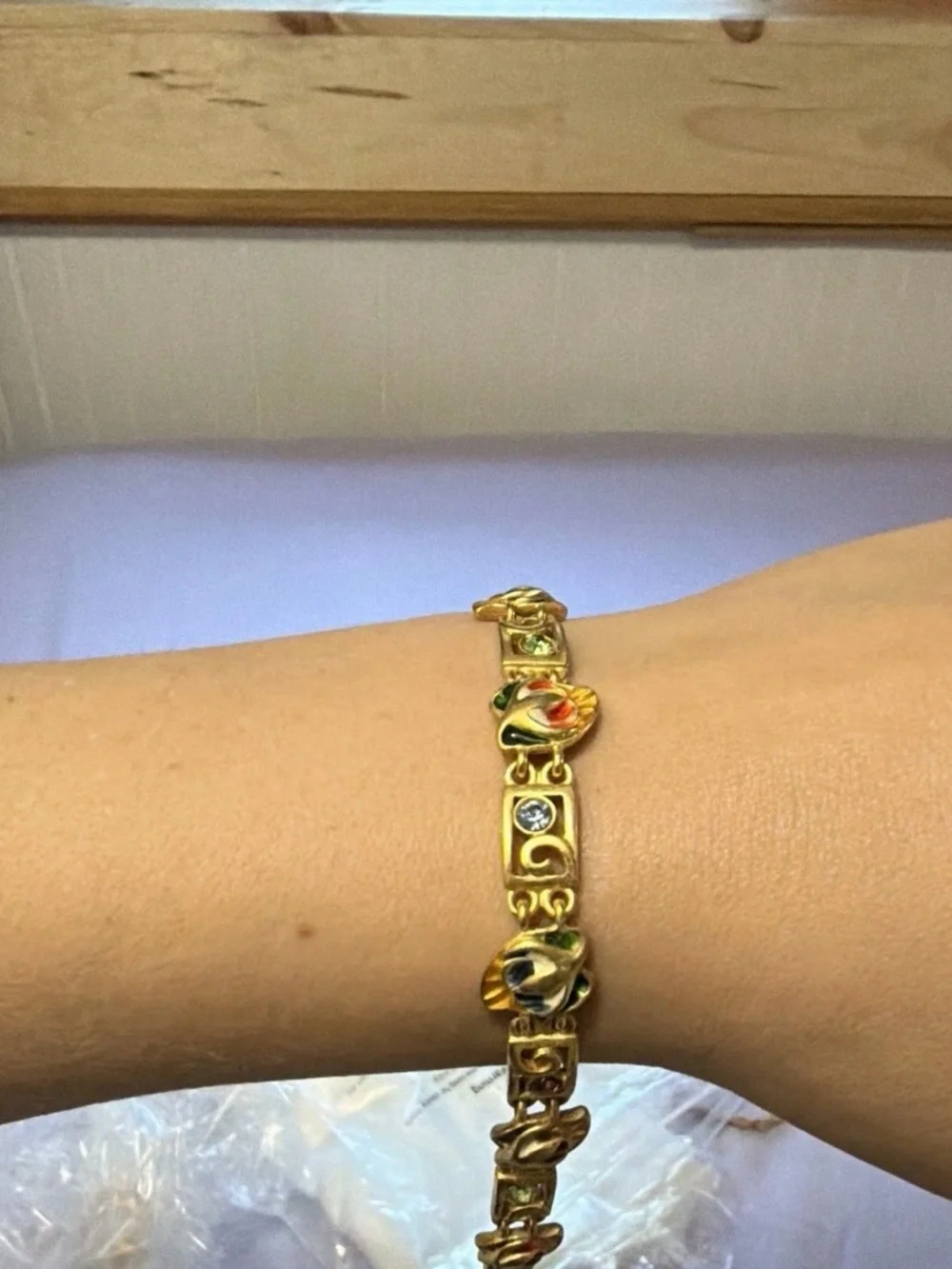 Vintage Joan Rivers Classics Collection Tulip Panel Link Tennis Bracelet